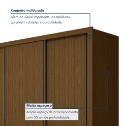 Guarda Roupa Casal Premium Nápoli 242cm 3 Portas 6 Gavetas Yescasa - 6 Guarda Roupa Casal Premium Nápoli 242cm 3 Portas 6 Gavetas Yescasa - 6