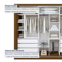 Guarda Roupa Casal Premium Nápoli 3 Portas de Correr 6 Gavetas 242cm Yescasa - 11