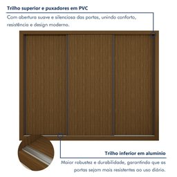 Guarda Roupa Casal Premium Nápoli 3 Portas de Correr 6 Gavetas 242cm Yescasa - 16
