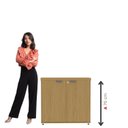 Ver imagem 7 de Armário Baixo para Escritório PE40 com 2 Portas Pivotantes Cinza/Samba
