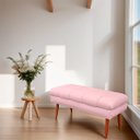 Ver imagem 2 de Puff Aparador Estofado Italy Decorativo Veludo Rosa Bebe