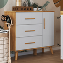 Ver imagem 2 de Cômoda Bebe Infantil Peroba Sky 1 Porta Lisa Branco/amêndoa