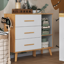Ver imagem 3 de Cômoda Bebe Infantil Peroba Sky 1 Porta Lisa Branco/amêndoa