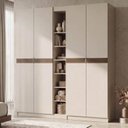 Ver imagem 1 de Guarda Roupa Planejado 4 Portas Corino 3 Peças Hera CabeCasa MadeiraOriginals Cinza/Cream