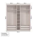 Ver imagem 5 de Guarda Roupa Planejado 4 Portas Corino 3 Peças Hera CabeCasa MadeiraOriginals Cinza/Cream