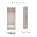 Ver imagem 7 de Guarda Roupa Planejado 4 Portas Corino 3 Peças Hera CabeCasa MadeiraOriginals Cinza/Cream
