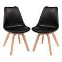 Ver imagem 2 de Kit - Mesa Redonda 80 Cm Preto + 2 Cadeiras Leda