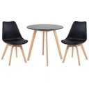 Ver imagem 1 de Kit - Mesa Redonda 80 Cm Preto + 2 Cadeiras Leda