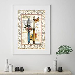 Quadro Cozinha Talheres - 60x48cm:moldura Branca - 2