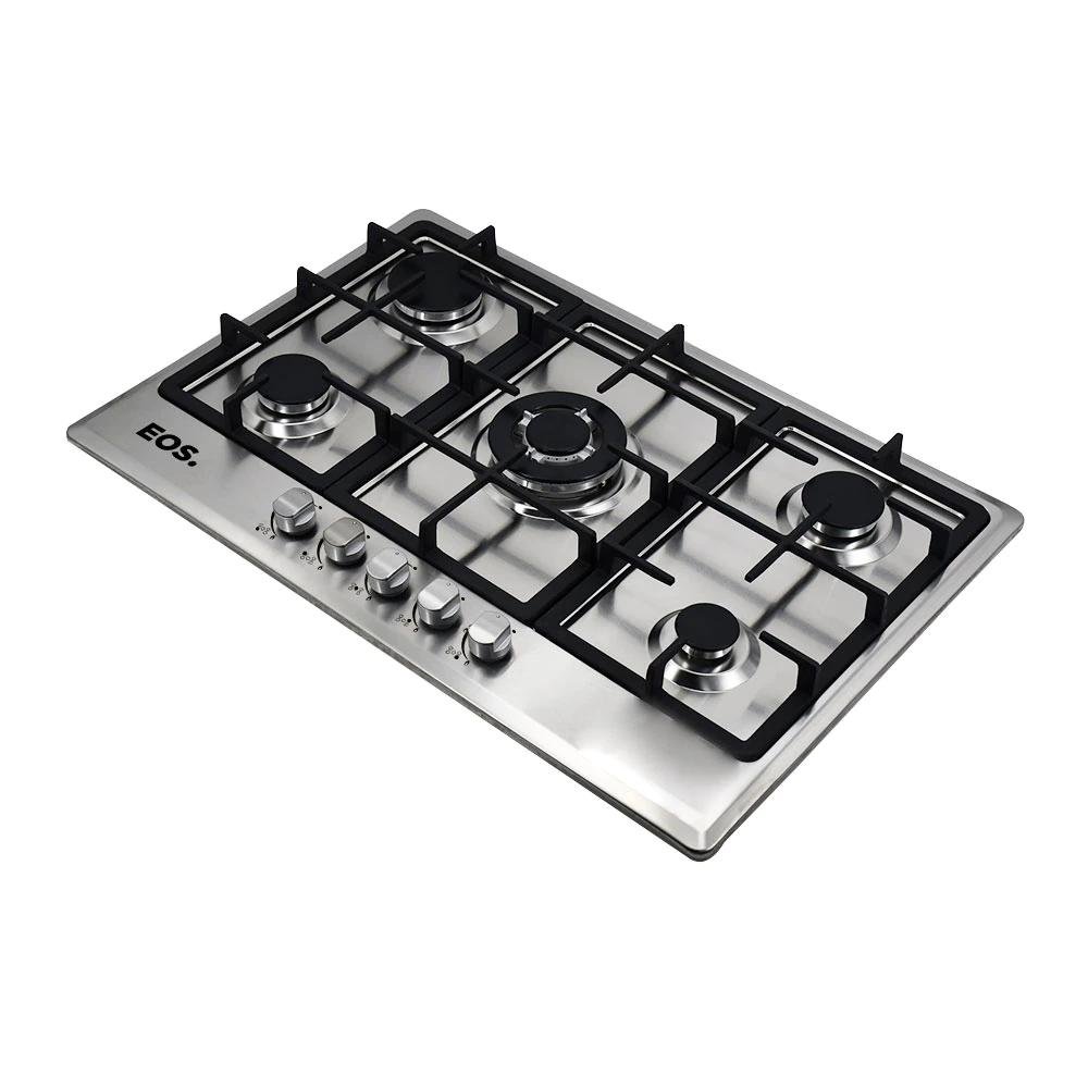 Cooktop à Gás 5 Bocas Eos Ecg05 Inox Bivolt MadeiraMadeira