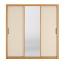 Ver imagem 2 de Guarda Roupa Roupeiro 3 Portas de Correr Residence Cinamon Touch Off White Demóbile