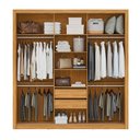 Ver imagem 1 de Guarda Roupa Roupeiro 3 Portas de Correr Residence Cinamon Touch Off White Demóbile