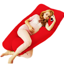Ver imagem 1 de Travesseiro Gigante Happy Line 150 x 70 cm - Vermelho