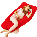 Ver imagem 1 de Travesseiro Gigante Happy Line 150 x 70 cm - Vermelho