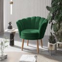 Ver imagem 1 de 01 Poltrona Decorativa Pétala Escritório Sala Recepção Veludo Verde - Visalar