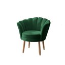 Ver imagem 2 de 01 Poltrona Decorativa Pétala Escritório Sala Recepção Veludo Verde - Visalar