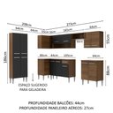 Ver imagem 4 de Armário de Cozinha Completa de Canto 481cm Rustic/Preto Emilly Moon Madesa 01
