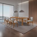 Ver imagem 1 de Sala de Jantar Mesa Nala 220cm Tampo Laminado Canto Moeda com 8 Cadeiras Bella Mobillare