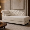 Ver imagem 2 de Sofá com Chaise Pomme 1 Lugar Fixo 160cm Off White Bouclé Sallar Home