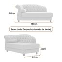 Ver imagem 4 de Sofá com Chaise Pomme 1 Lugar Fixo 160cm Off White Bouclé Sallar Home