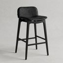Ver imagem 5 de Kit 02 Banquetas Altas Arabella Madeira Maciça Estofada Encosto Curvo Facto All Black - Desk Design