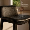 Ver imagem 2 de Kit 02 Banquetas Altas Arabella Madeira Maciça Estofada Encosto Curvo Facto All Black - Desk Design
