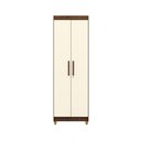 Ver imagem 2 de Armário Multiuso 2 Portas 5 Prateleiras Line Vermelho/Imbuia/Champanhe
