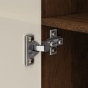 Ver imagem 6 de Armário Multiuso 2 Portas 5 Prateleiras Line Vermelho/Imbuia/Champanhe