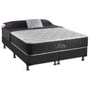 Ver imagem 1 de Cama Box King: Colchão Molas Ensacadas Anjos Fort Flex + Base Crc Suede Cinza(193x203)