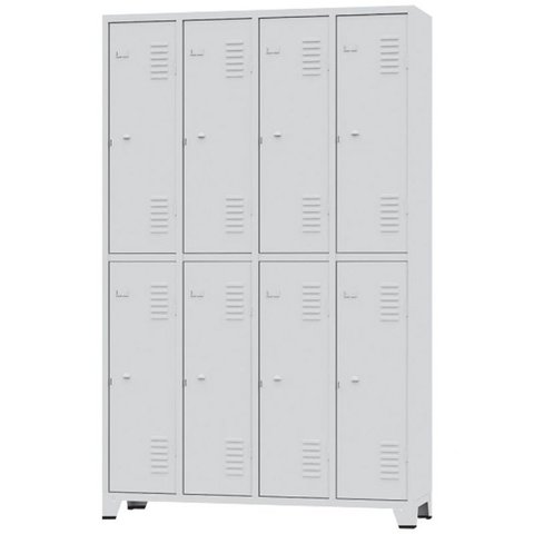 Roupeiro de Aço 8 Portas Grandes Cinza - Ultra Móveis
