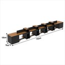 Ver imagem 6 de Estação de Trabalho 10 Lugares Smart Office 10 Mesas 8 Armários 4 Aparadores - Preto e Cedro