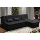 Ver imagem 1 de Sofá Cama King 5 Lugares 2,70m Alice Suede Preto Adonai Estofados