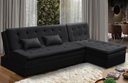 Ver imagem 1 de Sofá Cama King 5 Lugares 2,70m Alice Suede Preto Adonai Estofados