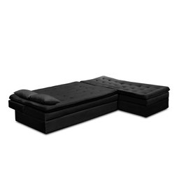 Sofá Cama King 5 Lugares 2,70m Alice Suede Preto Adonai Estofados - 4