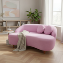 Ver imagem 1 de Namoradeira Sofá Feijão Cancún 150cm Orgânica Couro Rosa Bebê