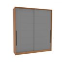 Ver imagem 2 de Guarda-roupa Casal Lisboa 2 Portas 2 Gavetas Freijó/cinza - Politorno