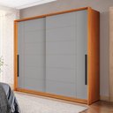 Ver imagem 1 de Guarda-roupa Casal Lisboa 2 Portas 2 Gavetas Freijó/cinza - Politorno