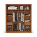 Ver imagem 3 de Guarda-roupa Casal Lisboa 2 Portas 2 Gavetas Freijó/cinza - Politorno