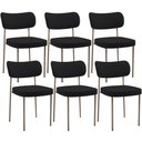 Ver imagem 1 de Kit 06 Cadeiras Estofadas para Sala de Jantar Melina Base Arena L02 Suede Preto - Lyam Decor