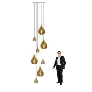 Lustre Pendente Para Sala Pé direito Duplo Rain Marfim