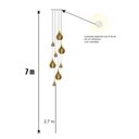 Ver imagem 3 de Lustre Pendente para Sala Pé Direito Duplo Rain Marfim