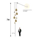 Ver imagem 5 de Lustre Pendente Para Sala Pé direito Duplo Rain Marfim