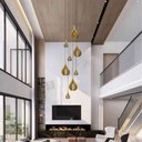 Ver imagem 3 de Lustre Pendente Para Sala Pé direito Duplo Rain Marfim