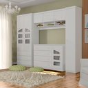 Ver imagem 4 de Quarto Ludi 100% MDF Guarda-Roupa Roupeiro e Cômoda + Berço Doce Sonho Branco