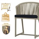 Ver imagem 4 de Mesa com 4 Cadeiras de Jantar Roma 100cm e Noronha em Aluminío Fendi Corda Nautica Estofado 12 Trama