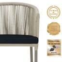 Ver imagem 3 de Mesa com 4 Cadeiras de Jantar Roma 100cm e Noronha em Aluminío Fendi Corda Nautica Estofado 12 Trama