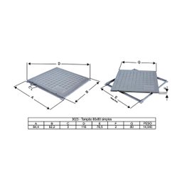Tampa Tampão Chão Alumínio Fundido Quadrado Simples 80x80cm - 3
