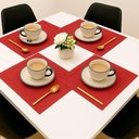 Ver imagem 1 de Jogo 4 Lugar Americano Retangular Mesa Pvc Vermelho Executivo 30x45cm em Casa Tem