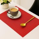 Ver imagem 2 de Jogo 4 Lugar Americano Retangular Mesa Pvc Vermelho Executivo 30x45cm em Casa Tem