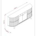 Ver imagem 3 de Conjunto Buffet Mônaco Cristaleira Moss com Porta em MDF Curvo em LED Cumaru/Opala